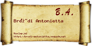 Bródi Antonietta névjegykártya